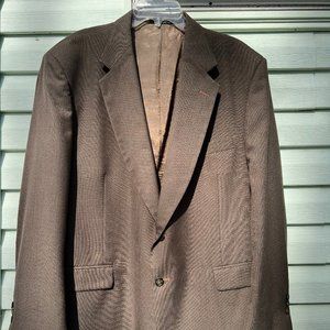 khaki wool men suit with 2 buttons